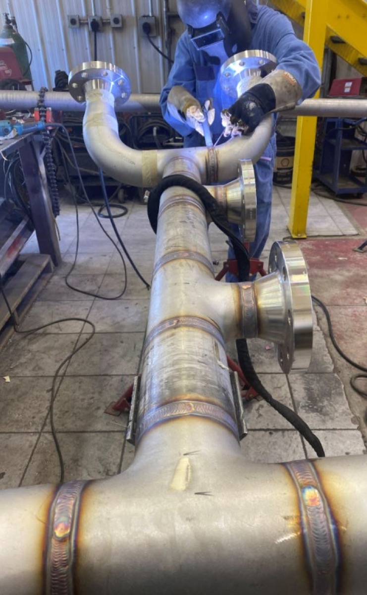 Fabricate high-pressure stainless frac manifolds